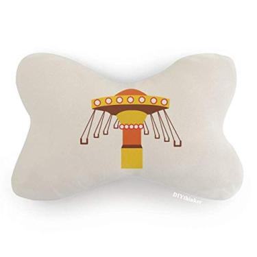 Imagem de DIYthinker Almofada de apoio de cabeça com decoração de pescoço e decoração de carro para parque de diversões com ilustração colorida