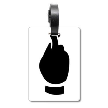 Imagem de Gesture Outline Bolsa de mala com estampa preta, etiqueta para cartão de bagagem