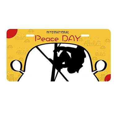 Imagem de DIYthinker Esportes Educação Física Esquiar Jogador Placa Placa Etiqueta Decoração Carro Dia da Paz