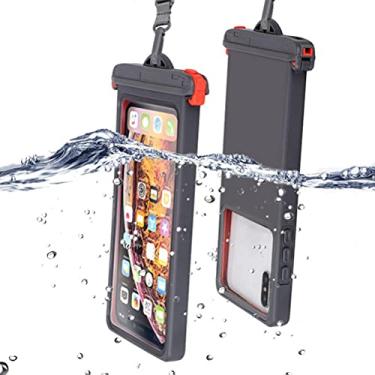 Imagem de Faruxue Capa de telefone transparente à prova d'água, bolsa de telefone à prova d'água IPX8 com cordão bolsa de praia compatível com iPhone 11/11 Pro Max/Xs Max/XR/X/8/8P Galaxy (até 6,9