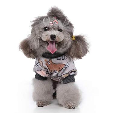 Imagem de UponPak Roupas de cachorro para animais de estimação, suéter de malha macio, espessante, quente, para cachorros, outono e inverno, suéter para cães