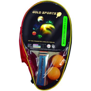 Imagem de Kit Tênis de Mesa Gold Sports Star  - 2 Raquetes e 2 Bolas e Bolsa para Carregar