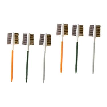 Imagem de SOLUSTRE Escova De Arame Com Cabo De 6 Peças Escova De Lã De Aço Escova De Fogão Escova De Escova De Aço De Ponta Dupla Mini Fogão Ferramentas De Limpeza De Cozinha Gasoduto De Aço