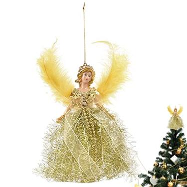 Imagem de Toppers de árvore de Natal | Topper de árvore de anjo de Natal Topper de árvore de Natal para árvores
