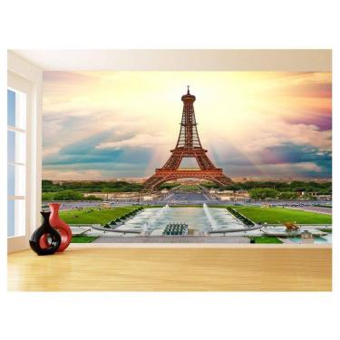 Imagem de Papel De Parede Paris Torre Eiffel Sol Nuvens 3,5M Ncd300