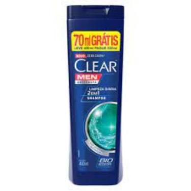 Imagem de Shampoo Anticaspa Clear Men Limpeza Diária 2 Em 1 Com 400ml Clear 400M