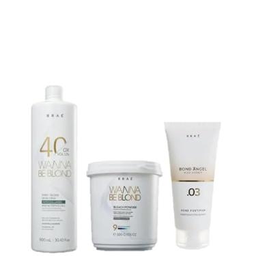 Imagem de BRAÉ Wanna Be Blond 12% Água Oxigenada 40 Volumes 900ml Pó Descolorante 500g e Plex Efect 100ml