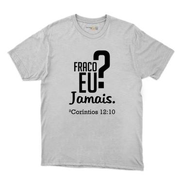 Imagem de Camiseta Estampa Religiosa Catolica Masculina Algodao Fraco Eu Jamais Manga Curta Gola Redonda