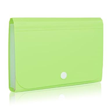Imagem de REEMTOO Organizador de recibos, organizador de cupons, mini organizador de pastas para cupons, recibos, dinheiro, itens fiscais ou alterações, 17,8 x 11,4 cm, 13 bolsos com abas (verde)