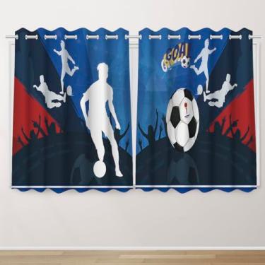 Imagem de Cortina Infantil Decoração 2,60x1,50 Temática Futebol