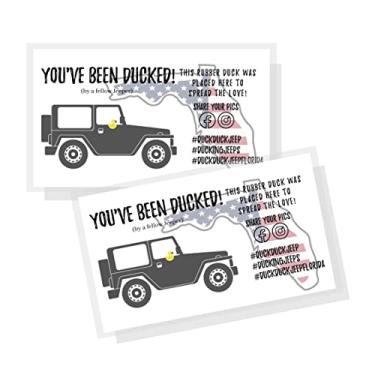 Imagem de Crafters Cup Duck Duck Ducking Florida Cards Pacote com 50 etiquetas de pato de pato You've Been Ducked Florida EUA Design 8,9 x 5 cm tamanho do cartão de visita