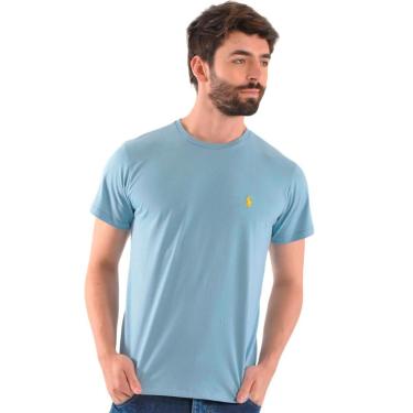 Imagem de Camiseta Ralph Lauren Custom Fit Azul Claro-Masculino