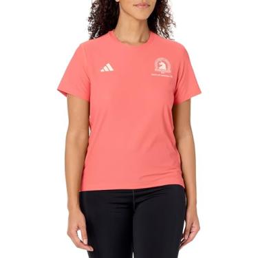 Imagem de adidas Camiseta feminina Boston Marathon 2024 Own The Run, Escarlate pré-amado, G
