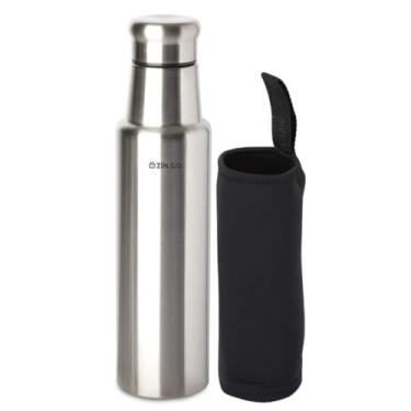 Imagem de Garrafa Grande Inox 1 Litro Premium Com Capa Neoprene Para Água Academia Trabalho Esportes Fitness Home Office SHOP ZIN.GO