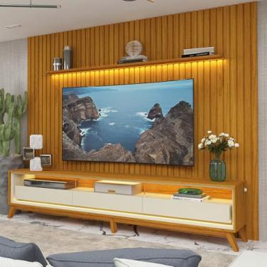 Imagem de Painel e Rack LED Nobre 275 Requinte 260 Naturale Off White - Gelius