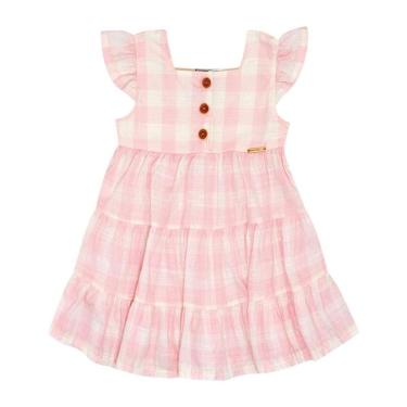 Imagem de Vestido Bebê Menina - Xadrez Chiclete - 50512-1314-Feminino