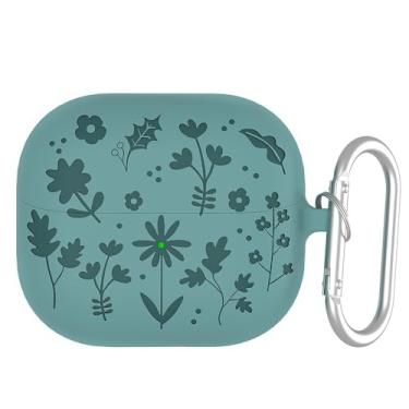 Imagem de NJBHFCN Pacote com 2 capas protetoras para fones de ouvido Samsung Galaxy Buds 3pro/Buds 3 com gancho antiperda integrado de silicone macio, jaspe