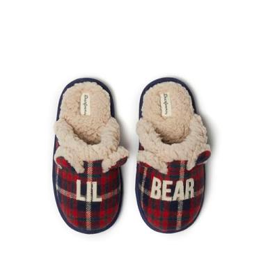 Imagem de Dearfoams Pantufa unissex para crianças combinando com ursinho de Natal e Natal, Lil Bear Peacoat, 13 US Big Kid