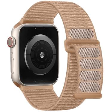 Imagem de DaQin Pulseira esportiva de nylon compatível com Apple Watch séries 11, 10, 9, 8, 7, 6, 5, 4, 3, 2 e 1 SE, Ultra, feminina e masculina de 44 mm, 42 mm, 45 mm, 46 mm, 49 mm, macia e respirável