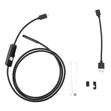 Imagem de SING F LTD Boroscópio USB de 5,5 mm 1 m para Android e PC tipo C/USB/Micro USB endoscópio 6 LED branco ajustável