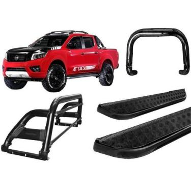 Imagem de Kit Quebra Mato Santo Antonio H2 Estribo Frontier 16/20 Preto - HOZZ