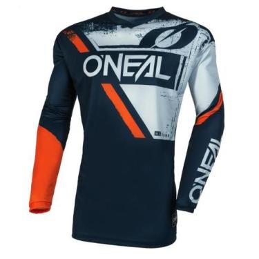 Imagem de Camisa Oneal Element Shocker - Azul/Laranja, L(EUA) G(BR)