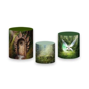 Imagem de Trio de Capas de Cilindro - Jardim Encantado Fadas com Cogumelos 011 -
