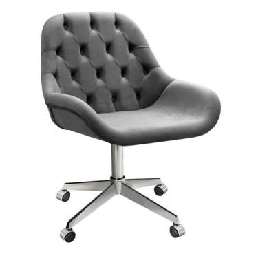 Imagem de Poltrona Decorativa Lua Cadeira Giratória com Rodinhas Escritório, Hom