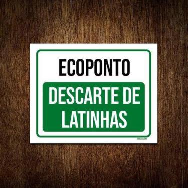 Imagem de Kit 10 Placas Ecoponto Descarte De Latinhas - Sinalizo.Com