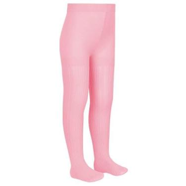Imagem de Meia-Calça Infantil Lupo 02561-001 Tricô, M, Rosa chiclete