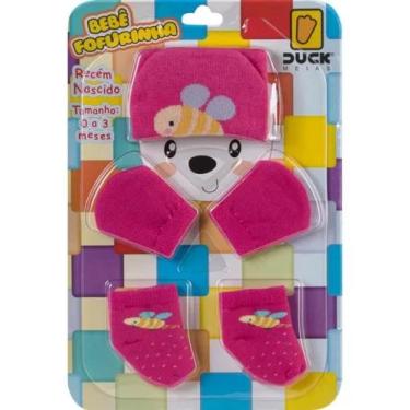 Imagem de Conjunto Touca Luva Meia Recem Nascido - Menina - Duck
