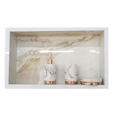 Imagem de Nicho Para Banheiro de Porcelanato 40x30x10 Cm - PHZ, Calacata Gold