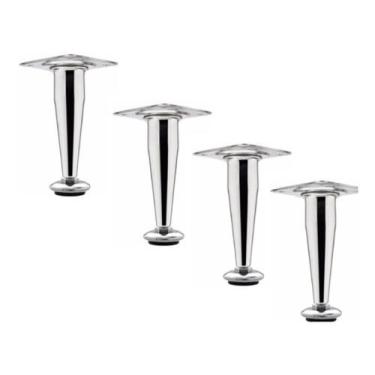 Imagem de Pé Cônico Regulável P/móveis Caad 22cm Cromado 04 Pçs+paraf - comercia