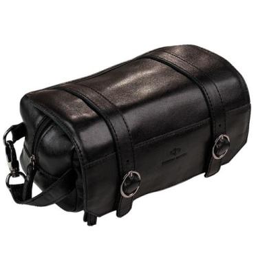 Imagem de Necessaire Cinnamon Em Couro Bovino Preto Social Impermeável Masculino