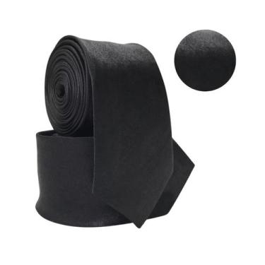 Imagem de 10 Gravatas Social Preta Lisa Casamento - Rpires