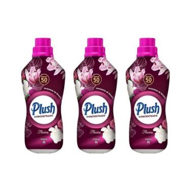 Imagem de Kit 3 Amaciante Roupas Concentrado Flowers Plush Sanol 1L
