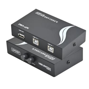 Imagem de Hub de impressora OLLGEN com interruptor, divisor adaptador de hub de compartilhamento USB, dispositivo USB de compartilhamento de PC para teclado de câmera de scanner de impressora, 2 Port