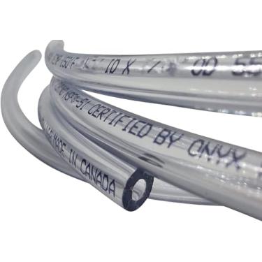 Imagem de 3 m ID (11 mm). Certificado NSF 51 Seguro para Alimentos. Tubo de plástico de vinil grande OD 9/16. Tubo multiuso para linha de cerveja, Kegerator, vinificação, aquaponia, mangueira de ar. Mangueira