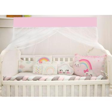 Imagem de Kit berço trançado savana rosa 10 peças - BruceBaby Bordados, Nuvem