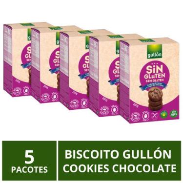 Imagem de Biscoito Gullón Sem Glúten, Cookie Chocolate, 5 Pacotes 200g
