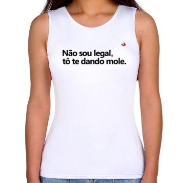 Imagem de Regata Feminina Não sou legal, tô te dando mole - Foca na Moda, Branco