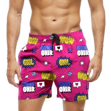 Imagem de Short Praia Shorts Banho Bermuda Verão Wow Cool Game Over 879 - SMOKE,