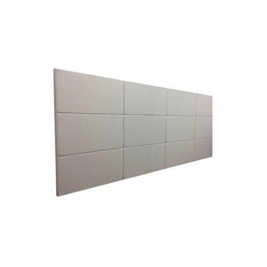 Imagem de Cabeceira Estofada Casal 12 Blocos Não é Segredo Linho Cru Mesclado 14