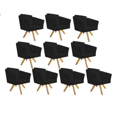 Imagem de Kit 10 Poltrona Cadeira Decorativa  Win Base Giratória Sala de Estar R