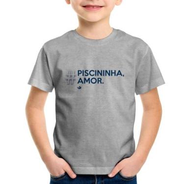Imagem de Camiseta Infantil Piscininha amor - Foca na Moda, Cinza, 14