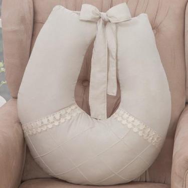 Imagem de Almofada Amamentação para Bebê Luxo - Miguel Baby, Palha