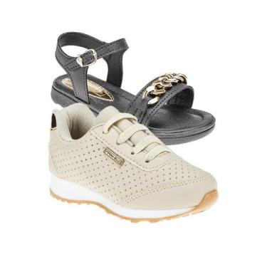 Imagem de Papete Infantil e Tênis Menina - KIT 2 PARES Tam 23 ao 34 - sapatinhos