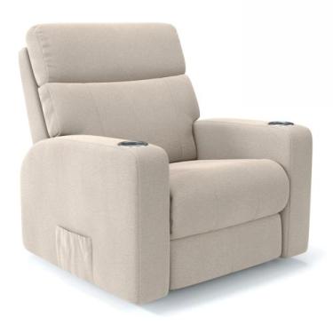 Imagem de Poltrona do Papai Reclinável Elétrica em Tecido Linho  - Modelo Eames 