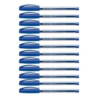 Imagem de Kit 12 Canetas Esferografica Faber Castell Trilux Medium 1.0 - Faber-C