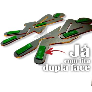 Imagem de Plaquinha adesivo wc acrílico sanitário masculino - PRATA - JJ